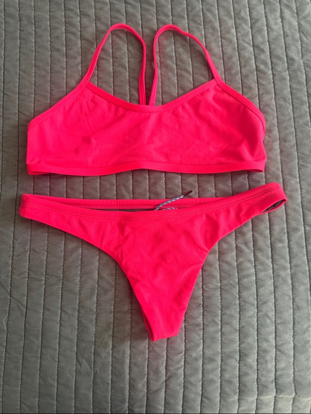 Jolyn Clothing Neon Pink Sporty Two-Piece Bikini